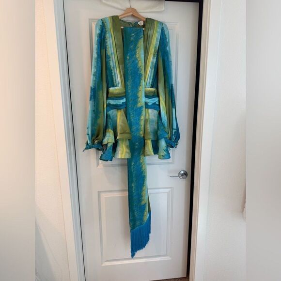 Bronx and Banco Green and Blue Mini Dress - Picture 5 of 16